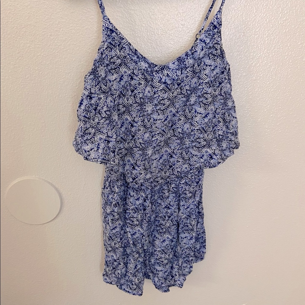 Blue Floral Romper
